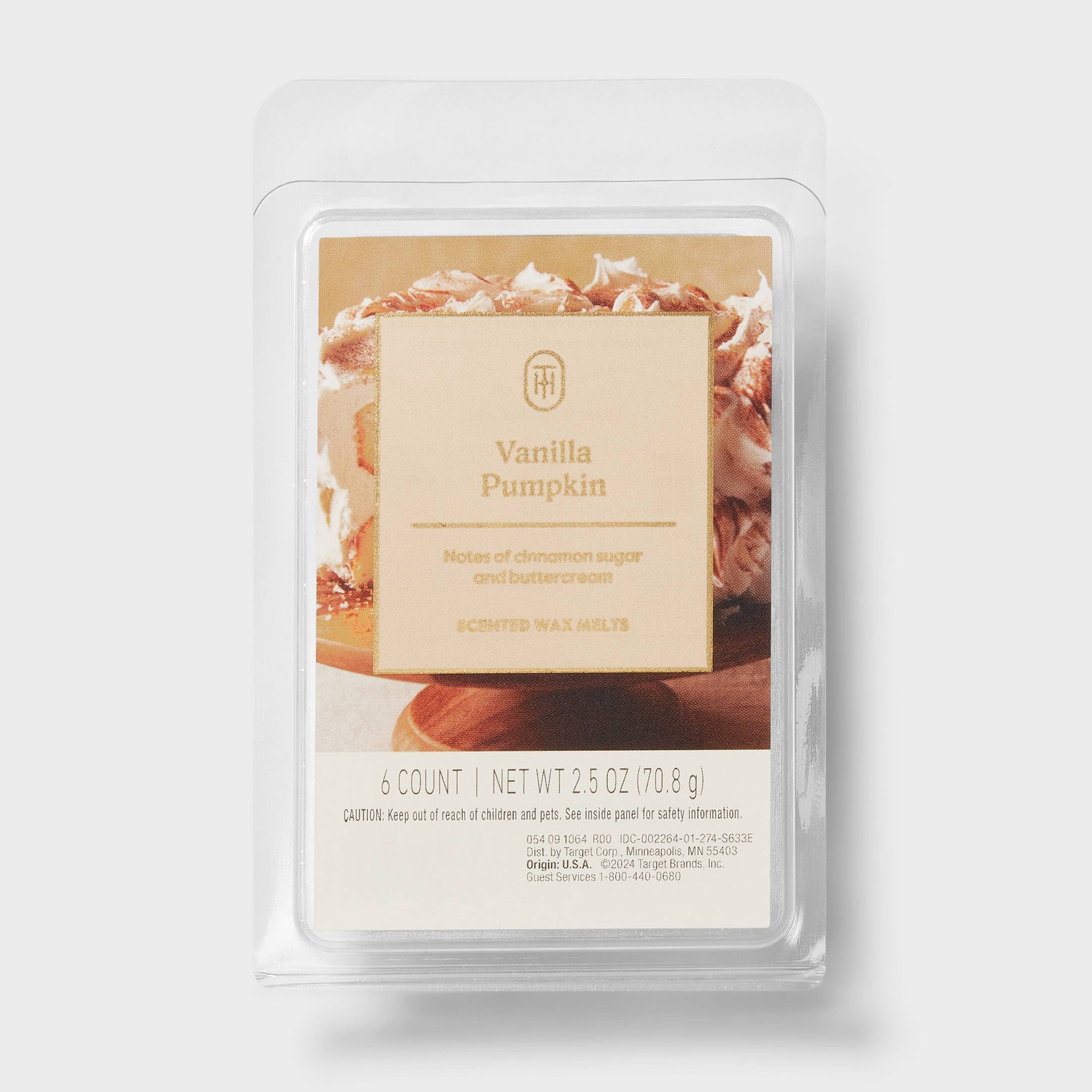 Home Fragrance Long Lasting - 12ct Vanilla Pumpkin Scented Wax Melts