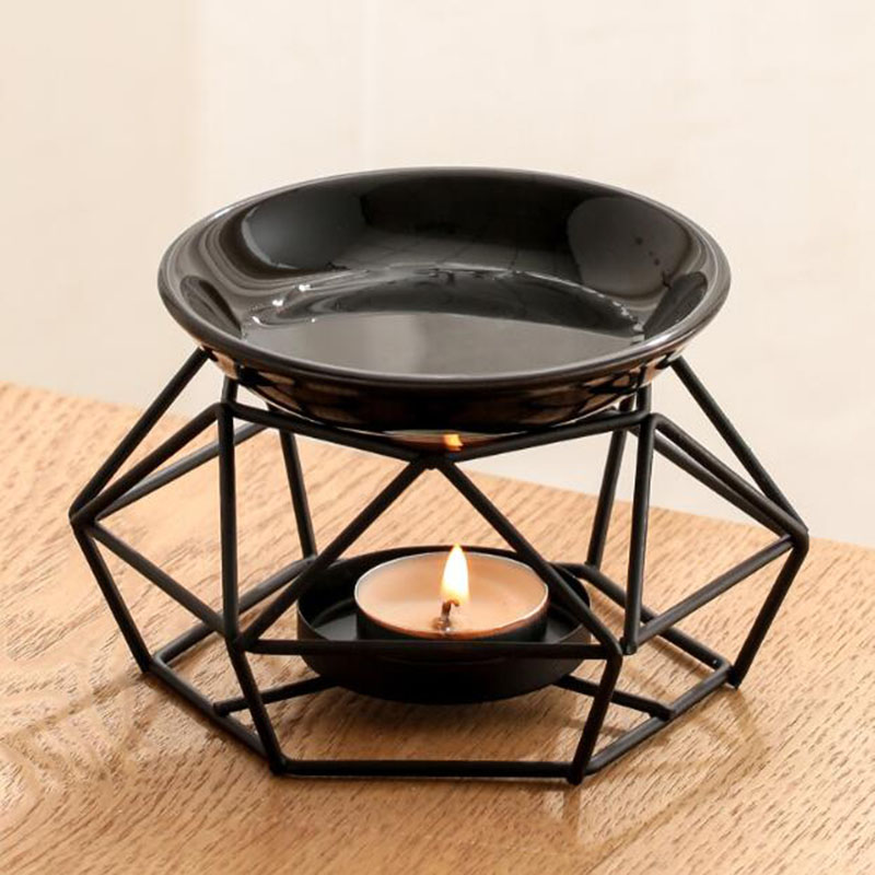 Ceramic Bowl Iron Rack Black C - Home Fragrance Oil Burner 评论和价格