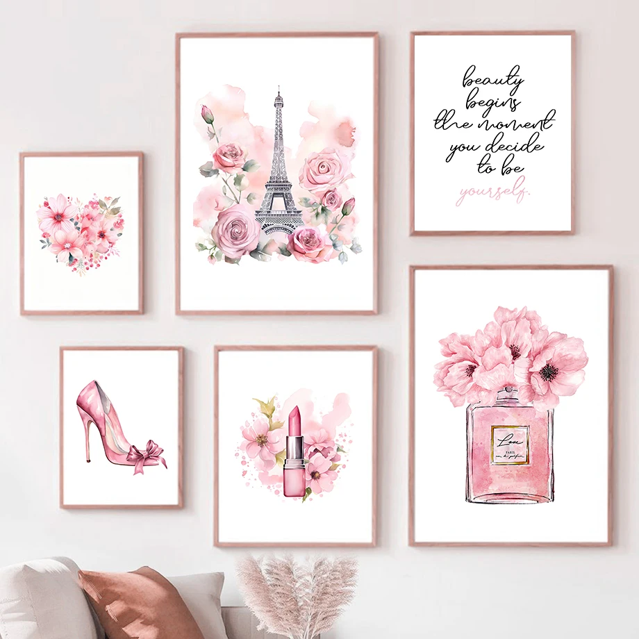 Paris Fashion Art Poster Pink  - Home Fragrance Room Spray 评论和价格