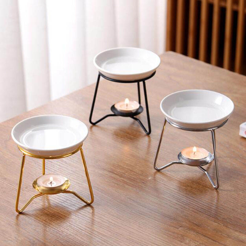 Creative Metal Rack Ceramic Bo - Home Fragrance Oil Burner 评论和价格