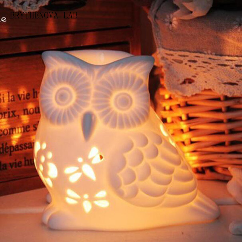 Porcelain Hollow Owl Aromather - Home Fragrance Oil Burner 评论和价格
