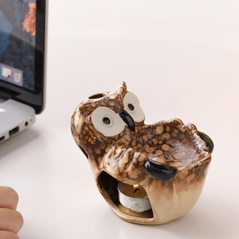 Ceramic Hollow Owl Aromatherap - Home Fragrance Oil Burner 评论和价格