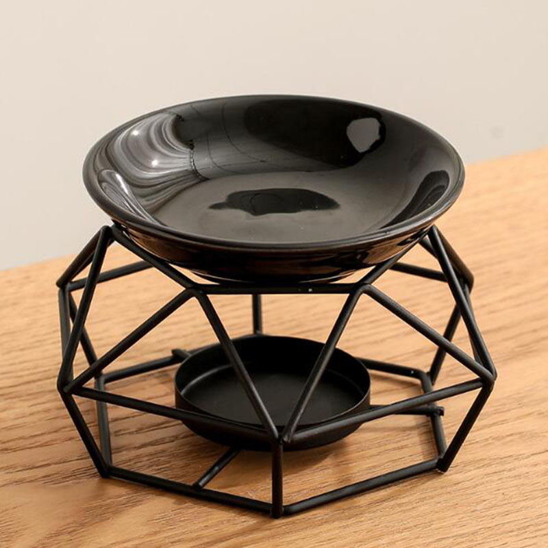 Ceramic Bowl Iron Rack Black C - Home Fragrance Oil Burner 评论和价格