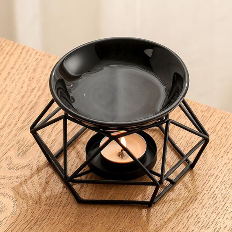 Ceramic Bowl Iron Rack Black C - Home Fragrance Oil Burner 评论和价格